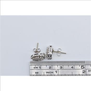 14K 1.00 Ctw Natural Diamond Teardrop Pear Stud White Gold Earrings