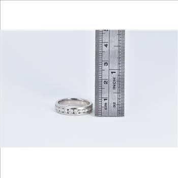 14K 1.00 Ctw Natural Diamond Wedding Band White Gold Ring, Size 7