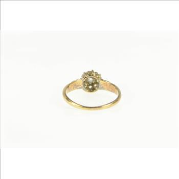 14K 1.00 Ctw Old Mine Cut Diamond Halo Engagement Yellow Gold Ring, Size 6.5