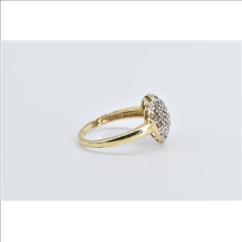 14K 1.00 Ctw Pave Fancy Brown Diamond Heart Love Yellow Gold Ring, Size 8.25