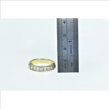 14K 1.00 Ctw Princess Diamond Classic Wedding Yellow Gold Ring, Size 5.5