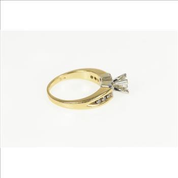 14K 1.00 Ctw Princess Diamond Engagement Yellow Gold Ring, Size 6