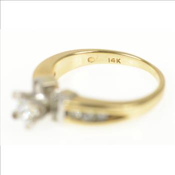 14K 1.00 Ctw Princess Diamond Engagement Yellow Gold Ring, Size 6