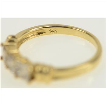 14K 1.00 Ctw Princess Diamond Engagement Yellow Gold Ring, Size 7.25