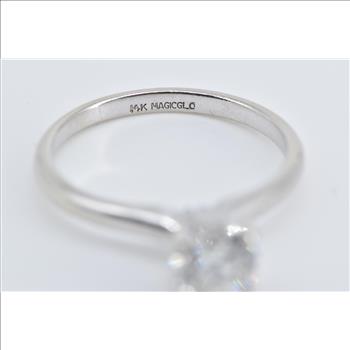 14K 1.01 Ct Diamond Solitaire Classic Engagement White Gold Ring, Size 7