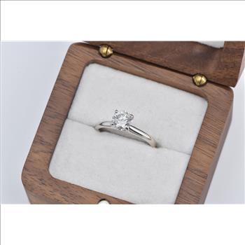 14K 1.01 Ct Diamond Solitaire Classic Engagement White Gold Ring, Size 7