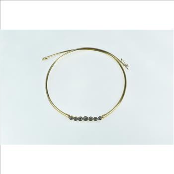 14K 1.04 Ctw Diamond Cocoon Link Collar Chain Yellow Gold Necklace 17.5