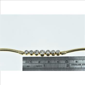 14K 1.04 Ctw Diamond Cocoon Link Collar Chain Yellow Gold Necklace 17.5