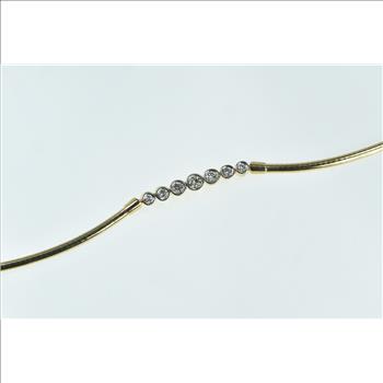 14K 1.04 Ctw Diamond Cocoon Link Collar Chain Yellow Gold Necklace 17.5
