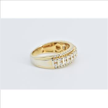 14K 1.04 Ctw Natural Diamond Encrusted Band Yellow Gold Ring, Size 12