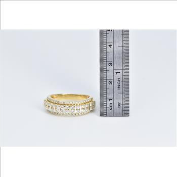 14K 1.04 Ctw Natural Diamond Encrusted Band Yellow Gold Ring, Size 12