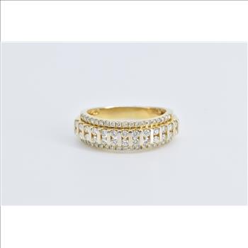 14K 1.04 Ctw Natural Diamond Encrusted Band Yellow Gold Ring, Size 12
