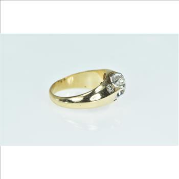 14K 1.05 Ctw Mens Diamond Vintage Wedding Yellow Gold Ring, Size 13