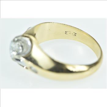 14K 1.05 Ctw Mens Diamond Vintage Wedding Yellow Gold Ring, Size 13