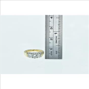 14K 1.08 Ctw Classic Three Diamond Engagement Yellow Gold Ring, Size 4.75