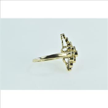 14K 1.08 Ctw Diamond Geometric Circle Cluster Yellow Gold Ring, Size 8