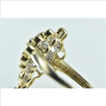 14K 1.08 Ctw Diamond Geometric Circle Cluster Yellow Gold Ring, Size 8
