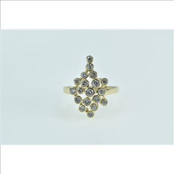 14K 1.08 Ctw Diamond Geometric Circle Cluster Yellow Gold Ring, Size 8