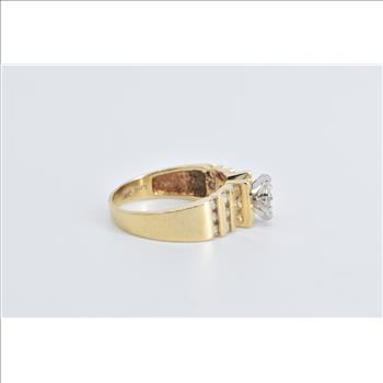 14K 1.10 Ctw Marquise Diamond Striped Engagement Yellow Gold Ring, Size 8.75