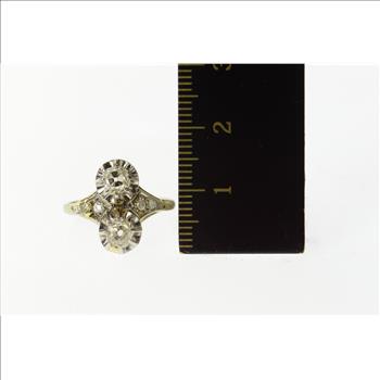 14K 1.10Ctw Victorian Old Mine Diamond Engagement White Gold Ring, Size 5