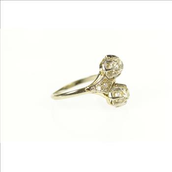 14K 1.10Ctw Victorian Old Mine Diamond Engagement White Gold Ring, Size 5