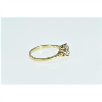 14K 1.13 Ctw Heart Diamond Engagement Yellow Gold Ring, Size 5.5