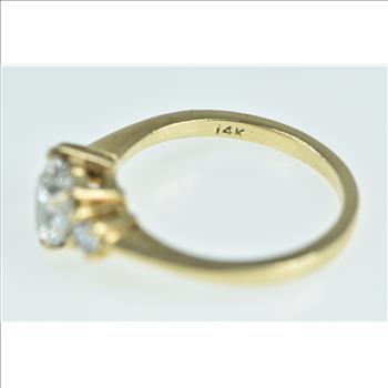 14K 1.13 Ctw Heart Diamond Engagement Yellow Gold Ring, Size 5.5