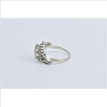 14K 1.13 Ctw Natural Diamond Toi et Moi Engagement White Gold Ring, Size 7