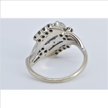 14K 1.13 Ctw Natural Diamond Toi et Moi Engagement White Gold Ring, Size 7