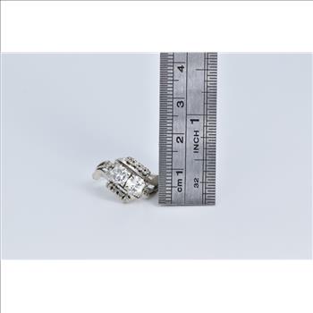 14K 1.13 Ctw Natural Diamond Toi et Moi Engagement White Gold Ring, Size 7