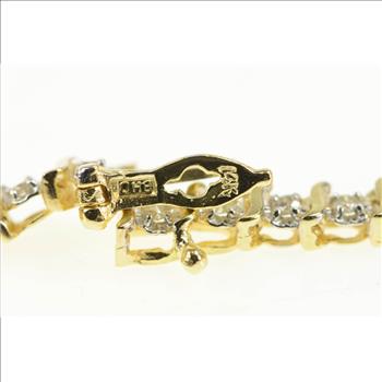 14K 1.15 Ctw Classic Diamond Wavy Link Tennis Yellow Gold Bracelet 6.75