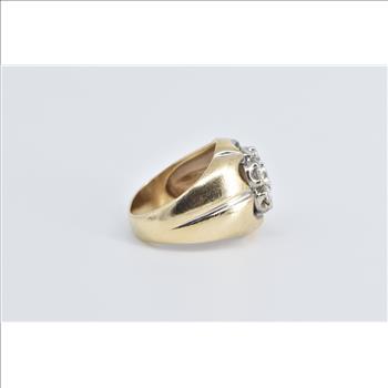 14K 1.19 Ctw Vintage Diamond Round Cluster Yellow Gold Ring, Size 7.5