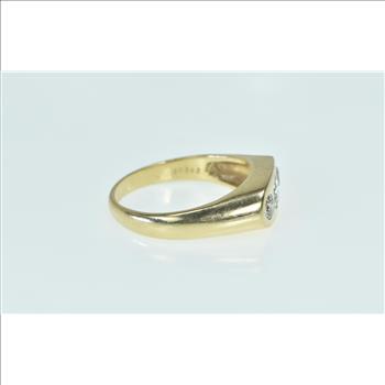 14K 1.22 Ctw Three Stone Diamond Men's Yellow Gold Ring, Size 11.75