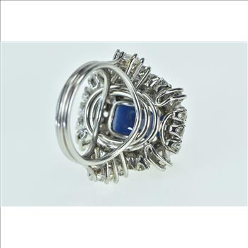 14K 12.23 Ctw Emerald Sapphire Diamond VS-SI White Gold Ring, Size 6.5