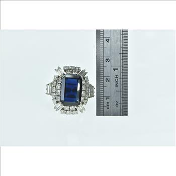 14K 12.23 Ctw Emerald Sapphire Diamond VS-SI White Gold Ring, Size 6.5