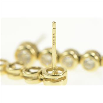 14K 1.25 Ctw Pearl Diamond Dangle Statement Yellow Gold Earrings