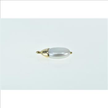 14K 12.5mm Pearl Simple Classic Statement Yellow Gold Charm/Pendant