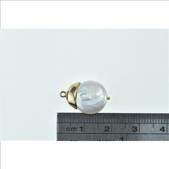 14K 12.5mm Pearl Simple Classic Statement Yellow Gold Charm/Pendant