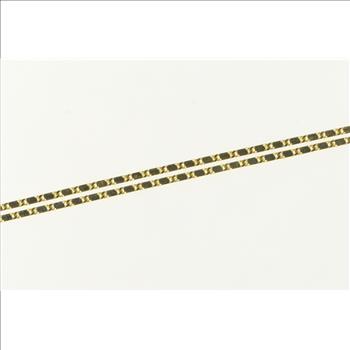 14K 1.2mm Flat Link Pressed Chain Vintage Yellow Gold Necklace 19.75