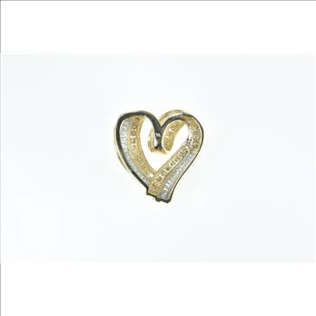 14K 1.30 Ctw Diamond Heart Loop Love Symbol Yellow Gold Pendant