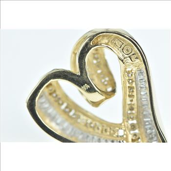 14K 1.30 Ctw Diamond Heart Loop Love Symbol Yellow Gold Pendant