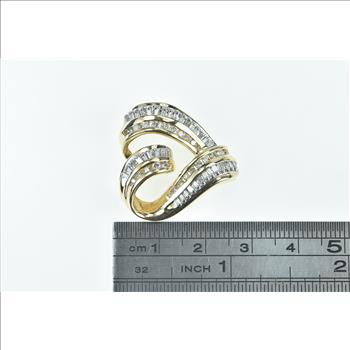 14K 1.30 Ctw Diamond Heart Loop Love Symbol Yellow Gold Pendant