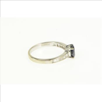 14K 1.30 Ctw Effy Sapphire Diamond Engagement White Gold Ring, Size 7