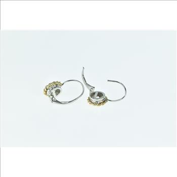 14K 1.33 Ctw Diamond Rope Trim Dangle White Gold Earrings