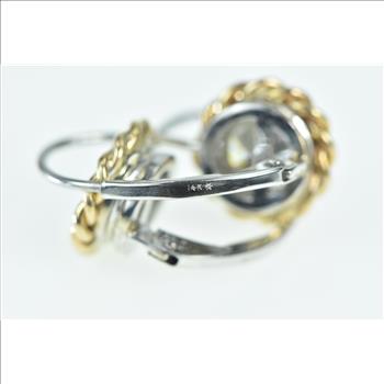 14K 1.33 Ctw Diamond Rope Trim Dangle White Gold Earrings