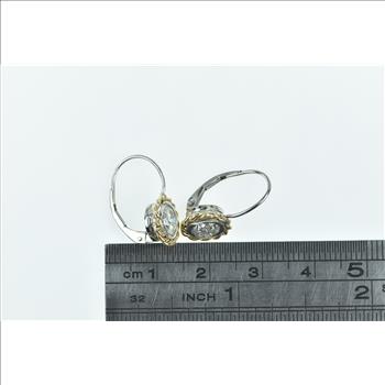 14K 1.33 Ctw Diamond Rope Trim Dangle White Gold Earrings