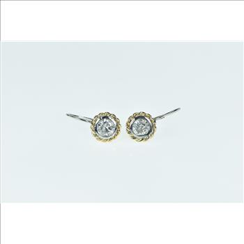 14K 1.33 Ctw Diamond Rope Trim Dangle White Gold Earrings