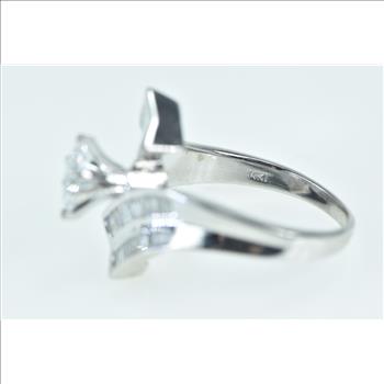 14K 1.34 Ctw Marquise Diamond Engagement White Gold Ring, Size 7.5