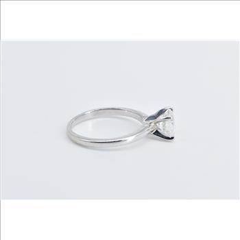 14K 1.35 Ct Diamond Solitaire Classic Engagement White Gold Ring, Size 6.5