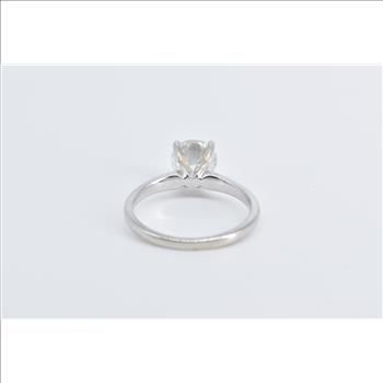 14K 1.35 Ct Diamond Solitaire Classic Engagement White Gold Ring, Size 6.5
